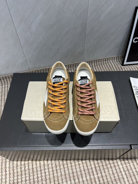 Golden Goose Shoes - Golden Goose Tan Suede Star-Embellished Sneakers